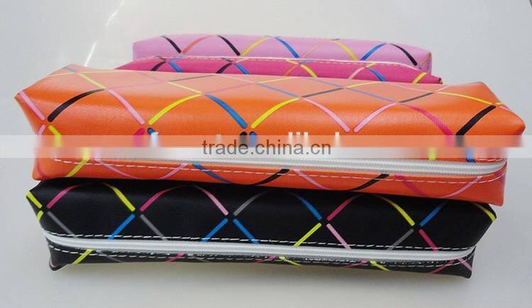 cheap promotional pu leather kids pencil case stationery pouch