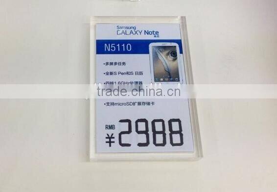 acrylic price tag display holder for mobile phone shop