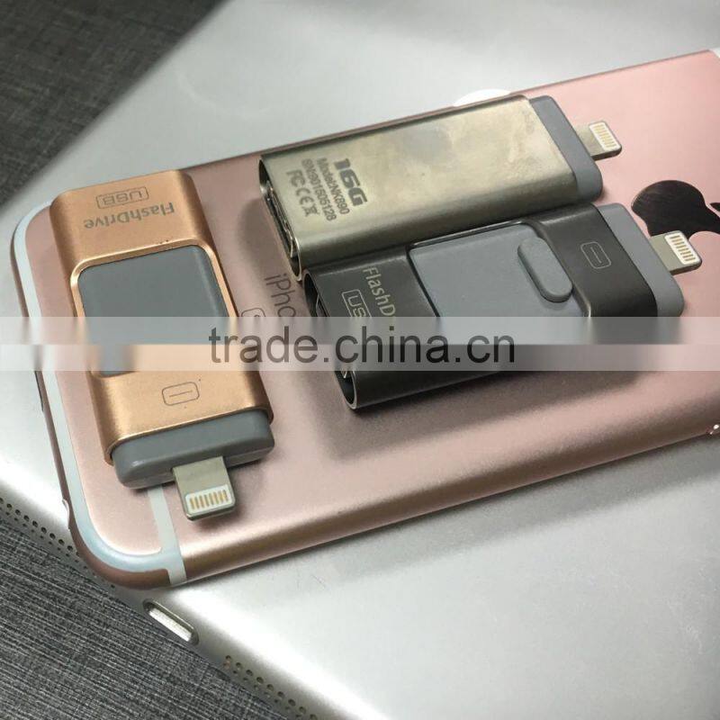 dual otg usb flash drive for computer and smartphone Iphone 32GB 64GB USB2.0 otg usb flash drive