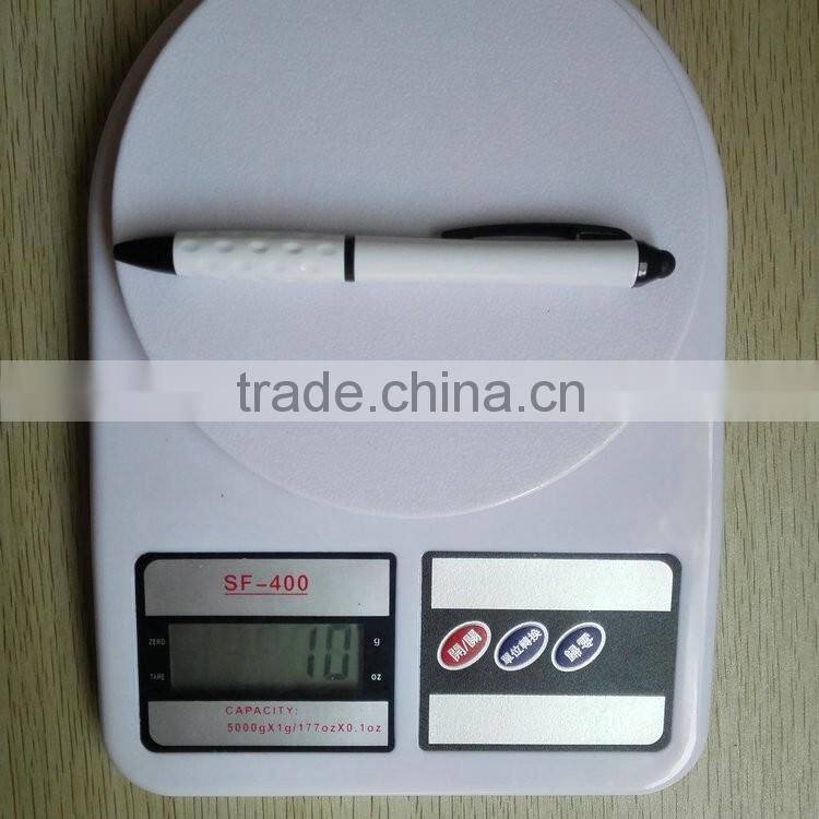 Top consumable products Solid color barrel ,metal clip writing ball pen and stylus pen