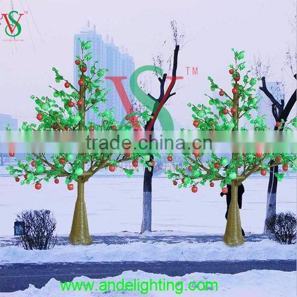 2016 new tall outdoor garden artificial tree led light with lighted fruit