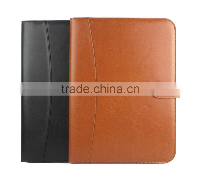 A4 Zipper Portfolio PU Leather file folders Mutifuction organizer