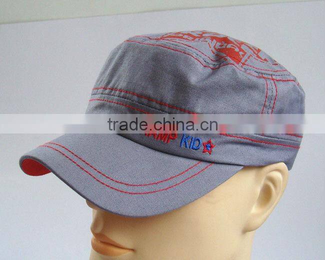 Custom 100% cotton high quality kids cap kids military hat