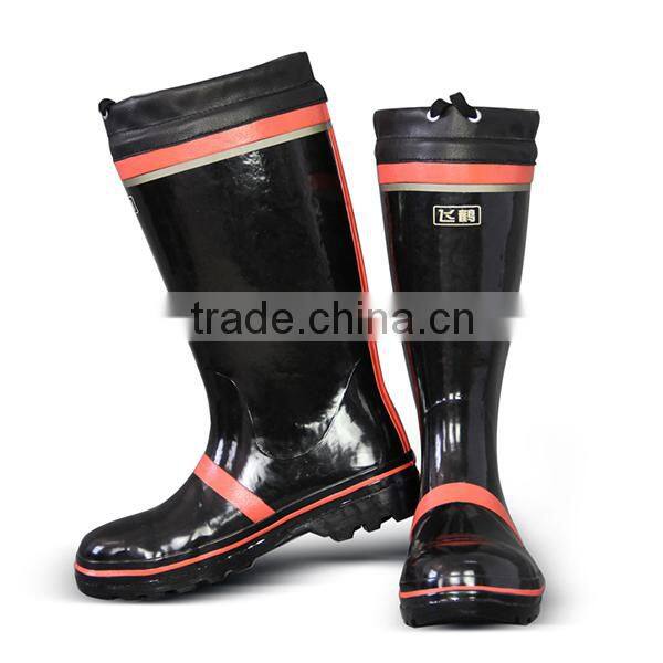 Steel Insole Black and Red Color Top tied Fashion Mining Rubber Boots Anti-Smashing Rubber Boots Anti-Puncture Rubber Boots
