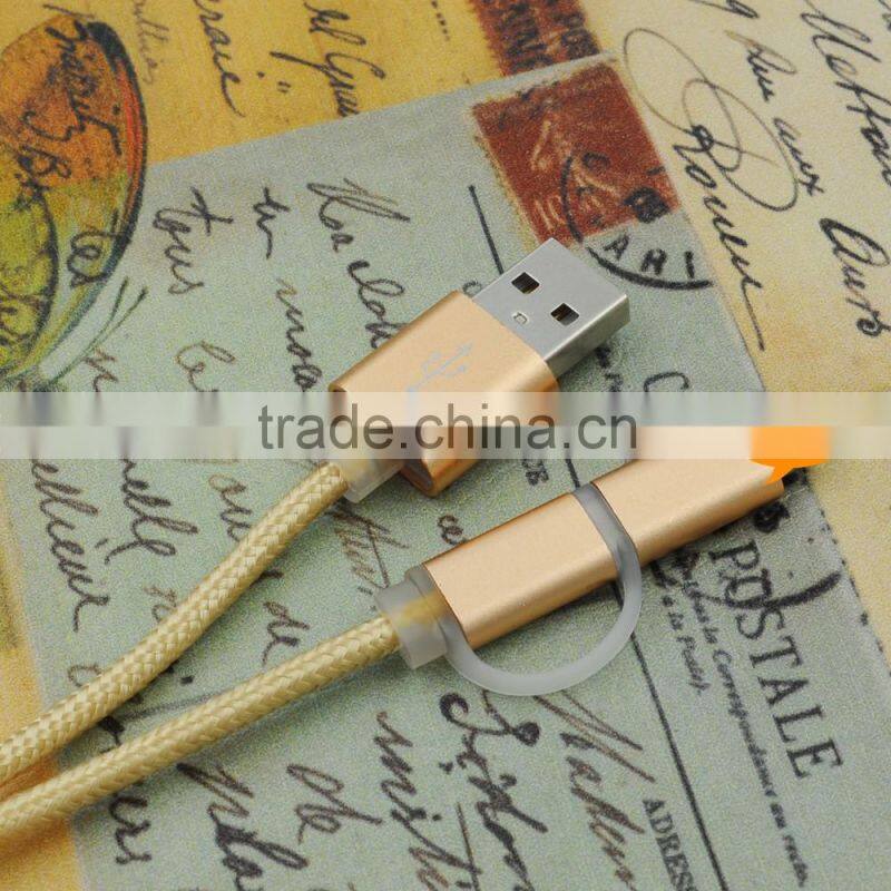 2016 PNGXE latest fast charging usb charger cable for Iphone6 and for Samsung S6 2 in 1 usb cable