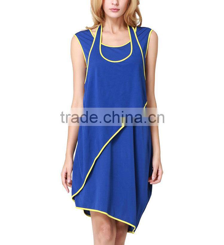 Wholesale summer asymmetrical novelty sleeveless casual women sport dress