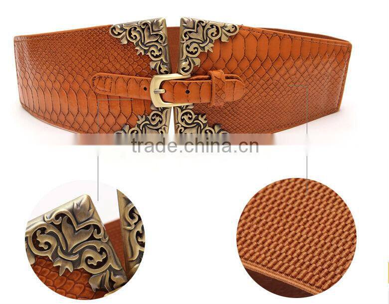 2014 Best fashion metal belt pure leather belts