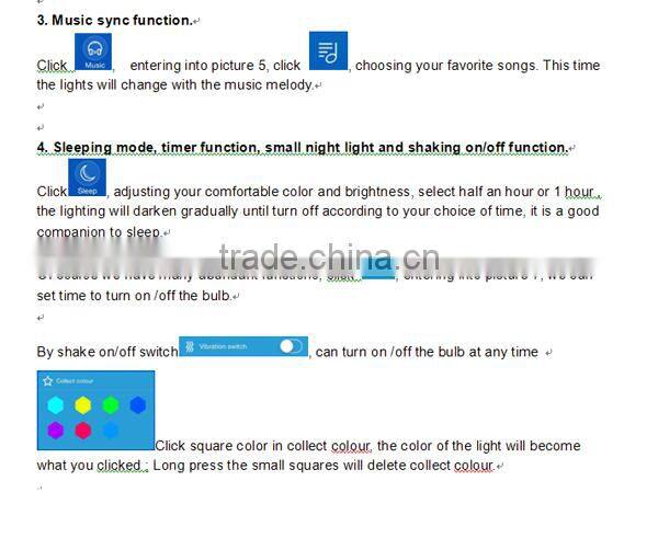 6W e27 wireless bluetooth led bulb, APP,ANDROID control