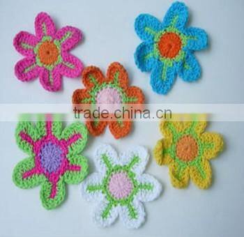 various cotton knitted flowers/ cheap crothet flower applique