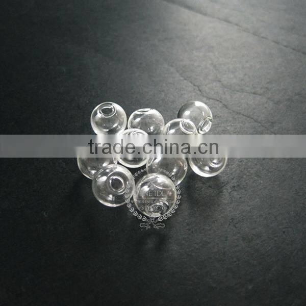 12mm round glass beads bottles with 2mm open mouth transparent DIY glass pendant charm findings supplies 3070076