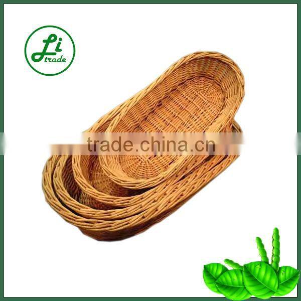 Brown oval bread basket