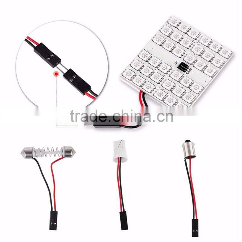 2016 5050 36smd 2pcs bulbs festoon/T10/Ba9s RGB controller led panel light square