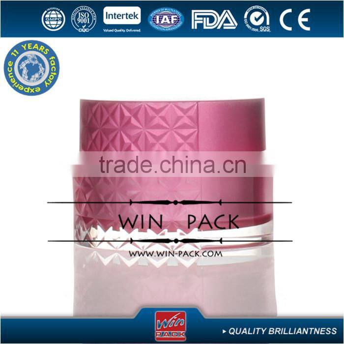 15g,30g,50g round plastic cream jar,round acrylic lotion bottle with carving