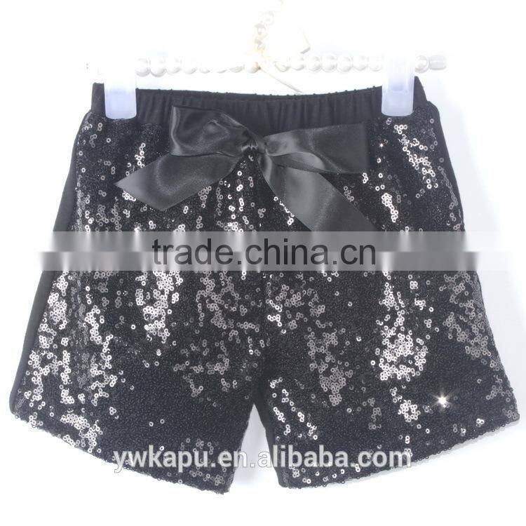 Kapu art & craft firm wholesale high quality children shiny summer kids elastic sequin shorts for 0-8 years