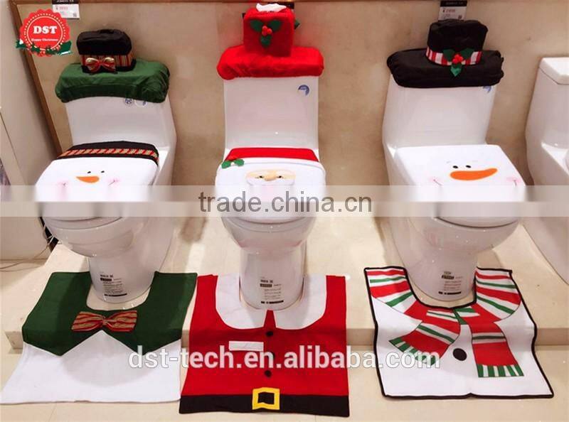 Christmas toilet set , cushion, lid cover
