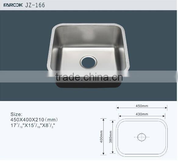 small JZ-166 deep stainless steel kitchen sink