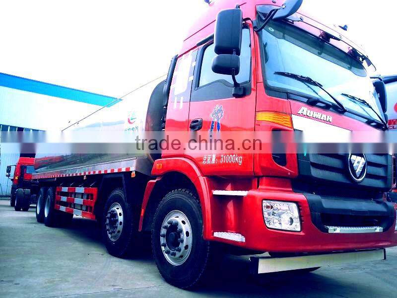 Foton auman 8x4 stainless steel tanker truck milk tanker truck stainless steel tanker truck capacity 30tons