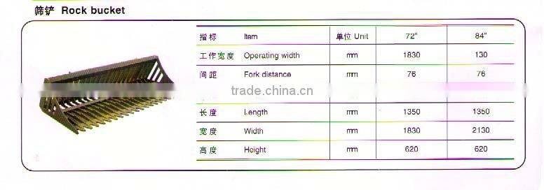 Rock bucket for skid steer loader OEM