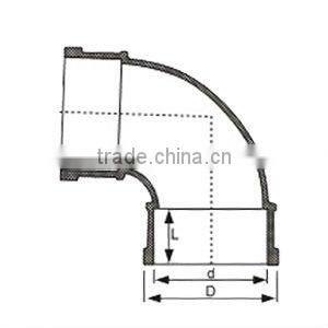 PVC-U plastic long bend DIN/BS 90 Long Bend / Long Bend 90