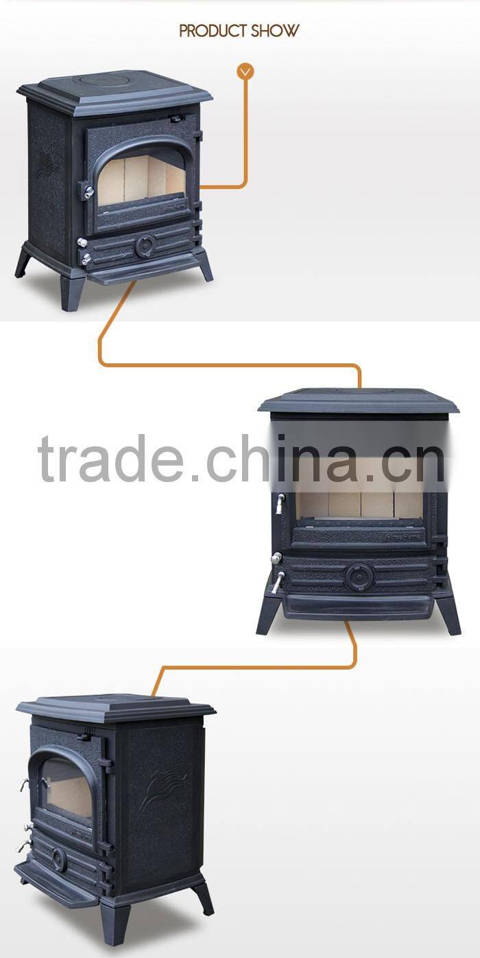 Multi fuel cast iron wood burning fireplace with good appearance