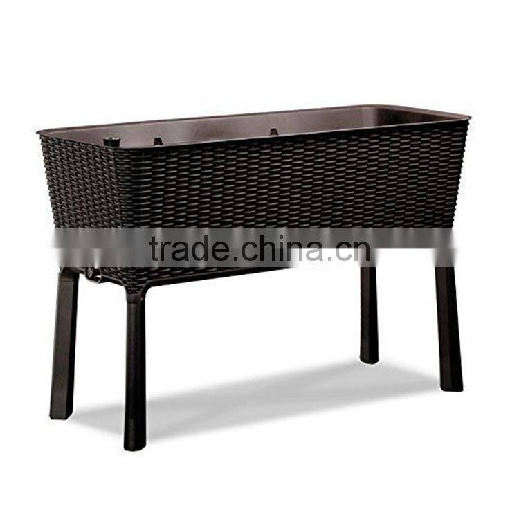 S&D Various wire Frame PE Rattan handmade led large rectangle home and garden durable plastic garden pots