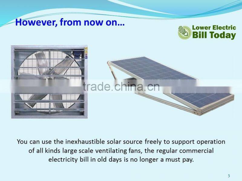 SUNNY Solar Powered 300W Industrial DC Wall Exhaust Fan Negative Pressure Air Ventilation Fan
