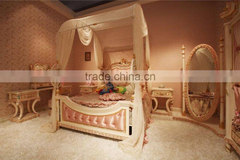 Italy Style Children Two Door Wardrobe Closet/ Classic Lovely Kids Rose Carved Wardrobe Cabinet/ Antique Girl Princess Armoire