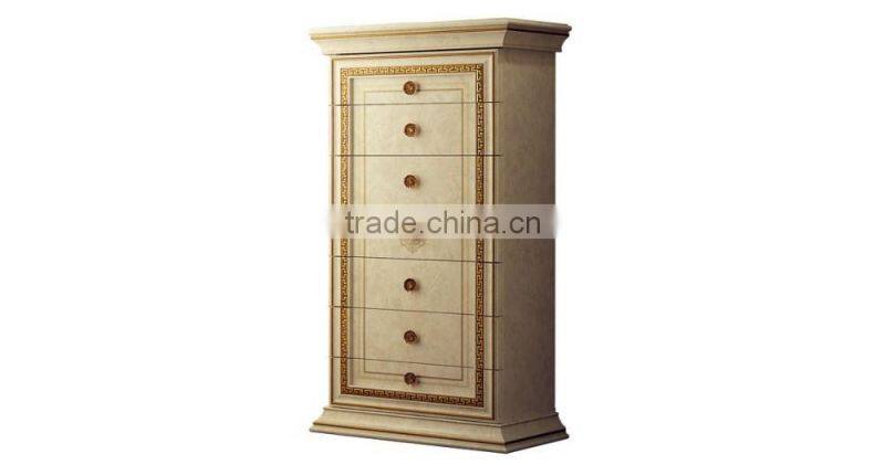 Bisini Luxurious Solid Wood Hand Carved Golden And Beige Complete Bedroom Set/European Classic Bedroom Furniture(MOQ=1 SET)