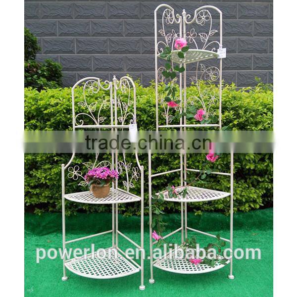 4 tier metal folding flower corner shelf