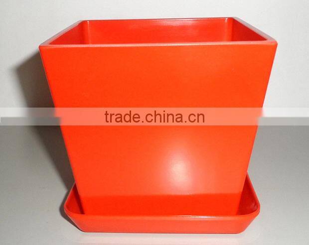 Cheap garden colorful plasitc square flower pot saucer