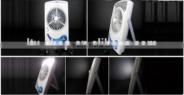 Hot Sale 3 in 1 Multifunction 6 inch Solar Fan Rechargeable Emergency LED Light