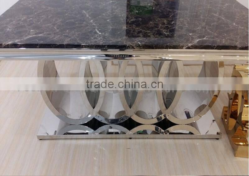 Modern 10 seater marble top metal table whlesale dining room furniture