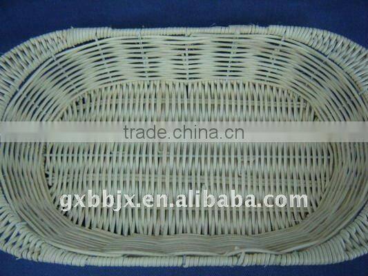 Egg shaped rattan iron frame storage oval fruit tray