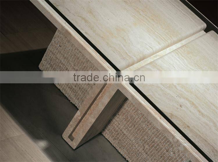 luxury living room furniture centre glass coffee table with marble base