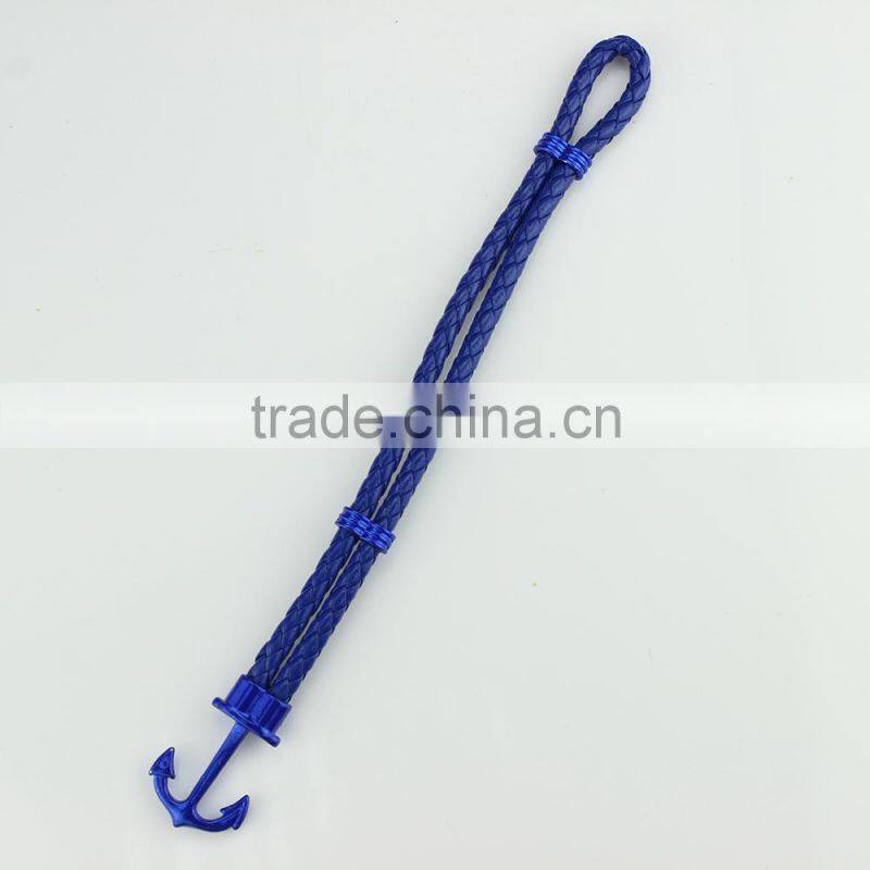 Wholesale Handmade Leather Anchor Bracelet for Men