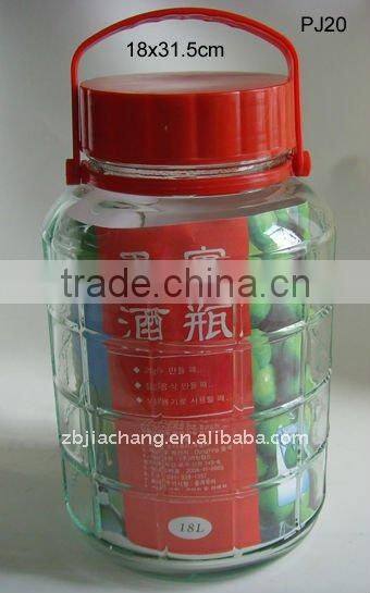 Red plastic lid for large glass beverage dispenser