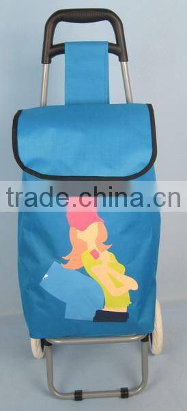 16Cm Eva Wheels Folding Shopping Trolley Bag With 2 Wheels With Oxford