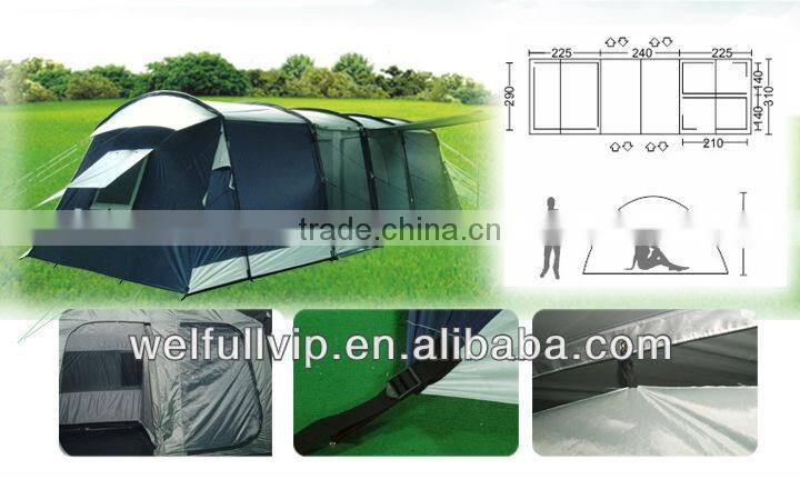 Big capacity outdoor winter party works tent with two bedrooms for 8 person