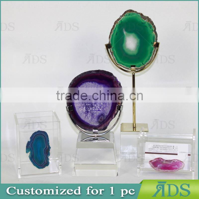 Plastic Shadow Box Frames with Color Natural Agate Stone Under Glass