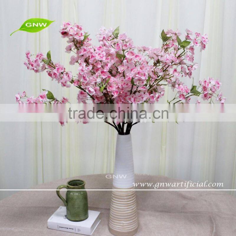 GNW BLB-CH1605020 Near natural Wholesale Long Stem Silk Flower Pink plum blossom for sale