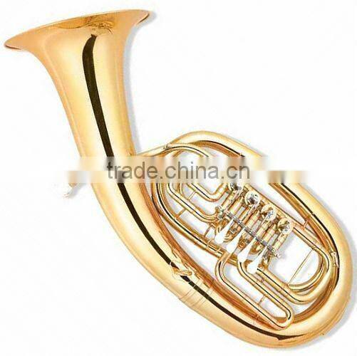 Gold lacquer cupronickel silde 4 -key piston valve Euphonium