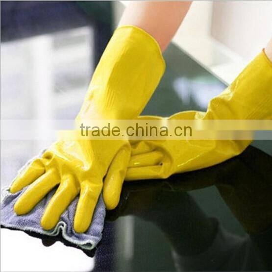 household rubber cleaning gloves/long anti-skid latex gloves for washing the dishes and clothes