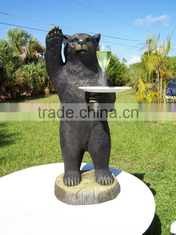 animal metal bronze garden bronze standing bear statue