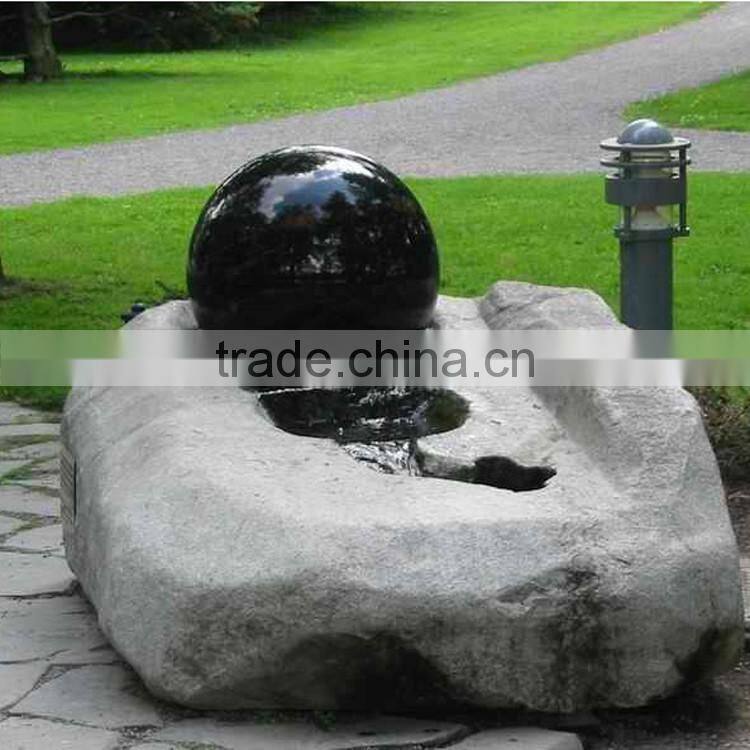 large outdoor sculptures marble carving 24" rotating granite sphere fountain