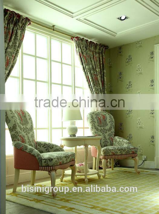 Luxury solid wooden handmade carved with gold rim kids single bedroom sofa chair - BF07-70357S