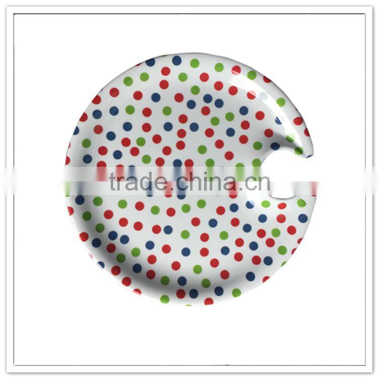 alibaba china Restaurant& family use round bulk unique pokla dot dinner plate