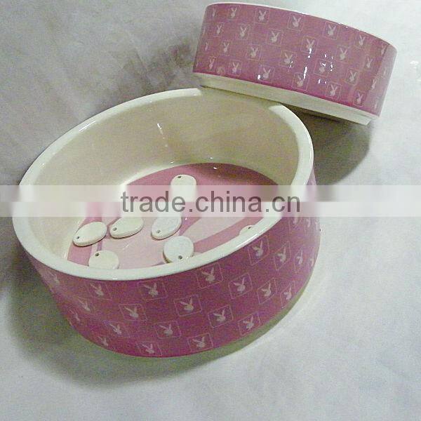2014 newst fashion design OEM pink dog bowl