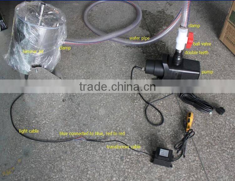 Factory colorful flow fountain laminar water jet