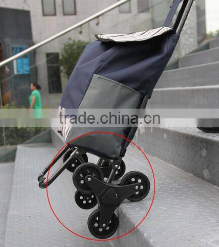 3 Wheels Stair Climber Foldable Shopping Trolley Bag With Seat