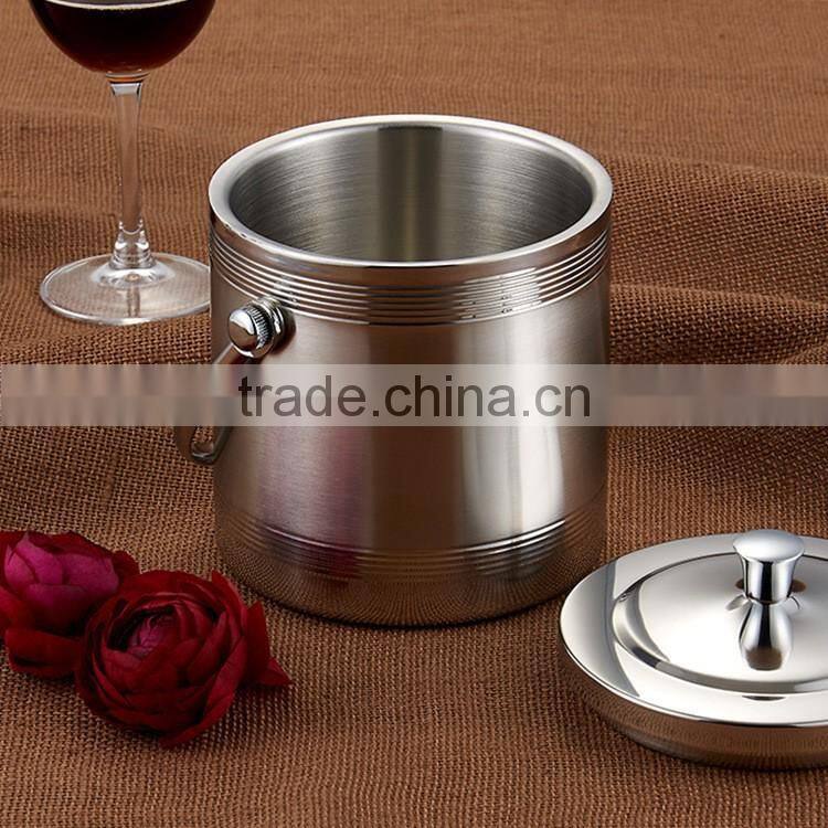 Custom Champagne Beer stainless steel large Ice bucket with cover